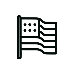 Simple Outline American Flag Symbol Graphic Element