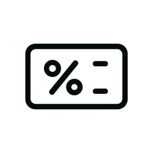 Simple Line Discount Percentage Tag Sign Design Element