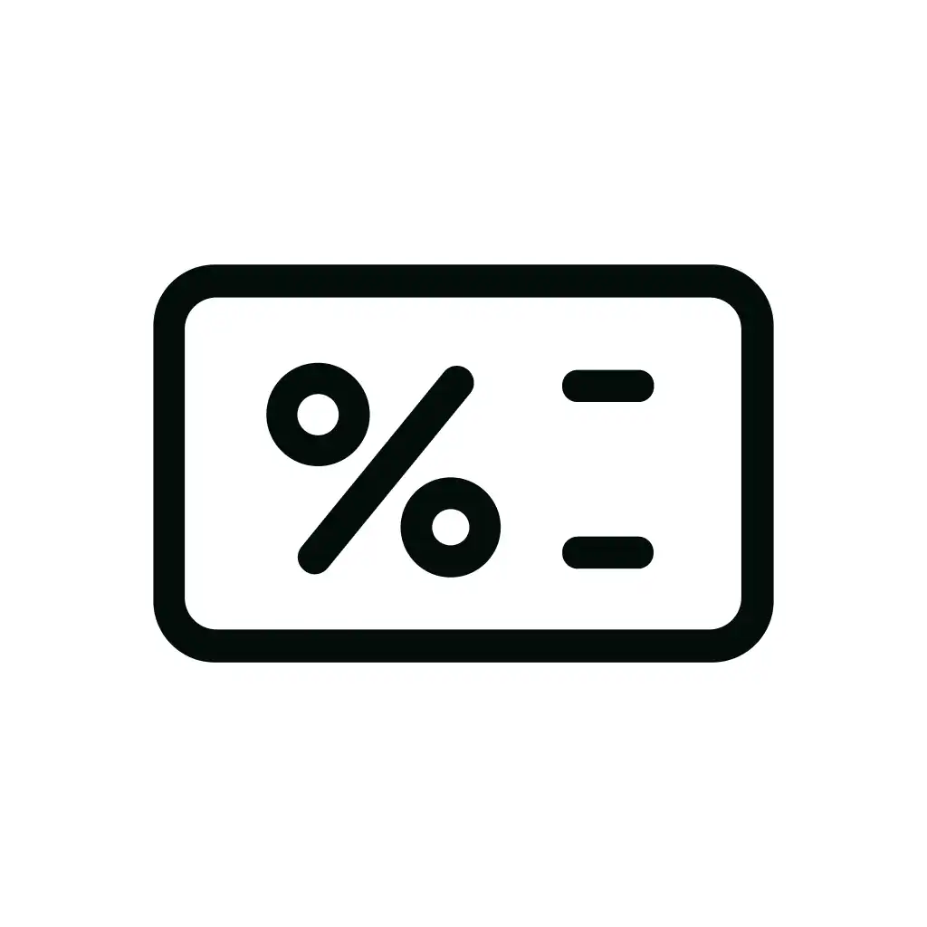 Simple Line Discount Percentage Tag Sign Design Element