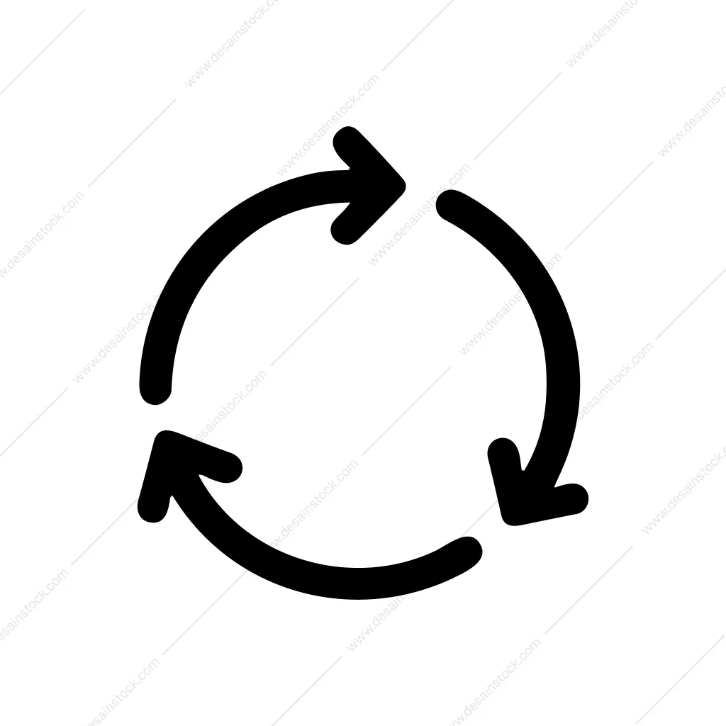 Handdrawn Outline Circle Refresh Arrow Cycle Icon