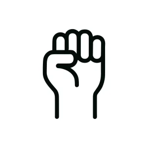 Simple Line Fist Protest Symbol Sign Icon