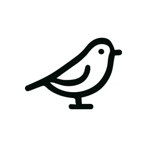 Minimalist Outline Single Bird Simple Line Icon