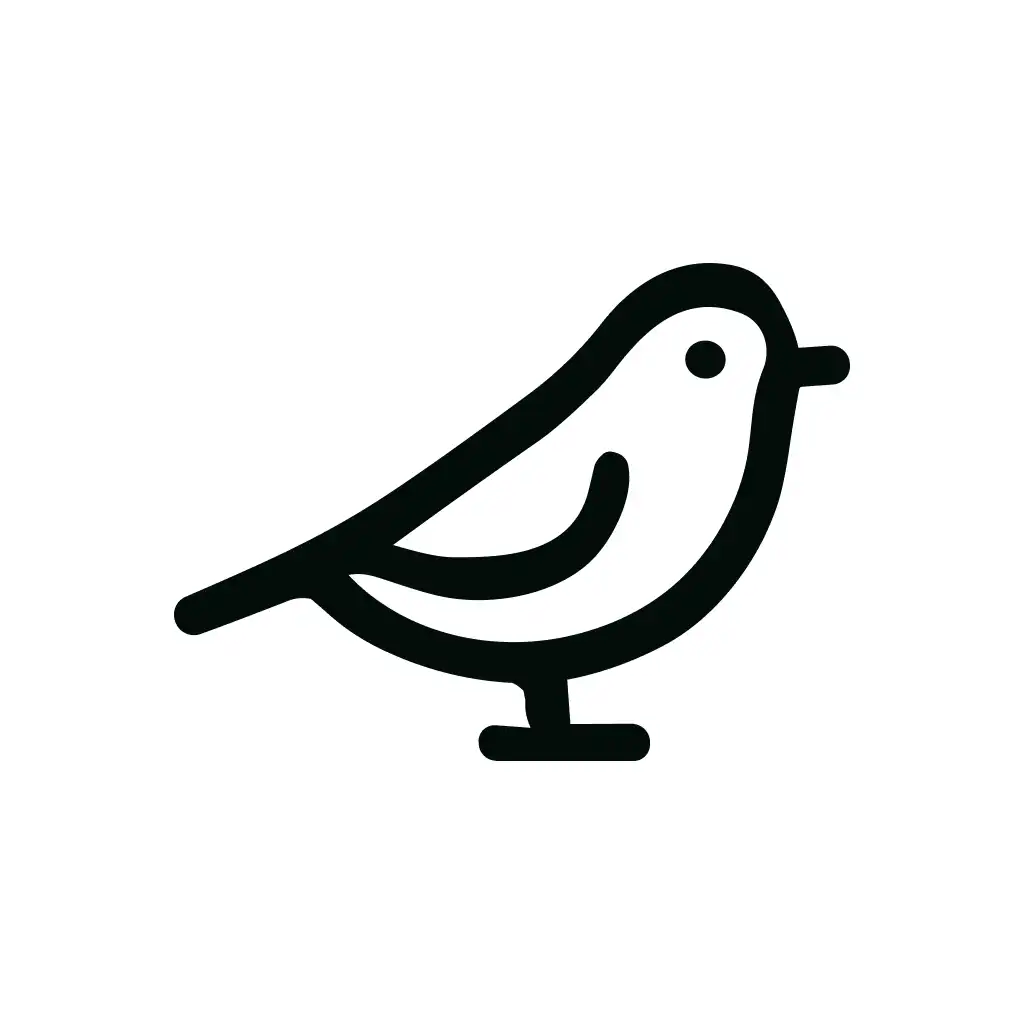 Minimalist Outline Single Bird Simple Line Icon
