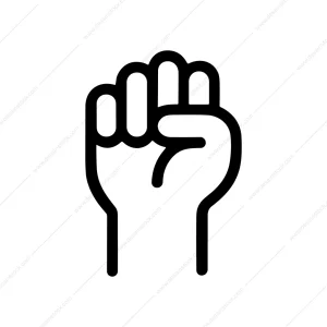 Line Style Fist Hand Gesture Symbol Illustration Graphic