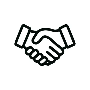 Line Handshake Business Partnership Collaboration Agreement Icon