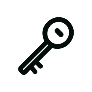 Simple Line Art Key Access Outline Icon
