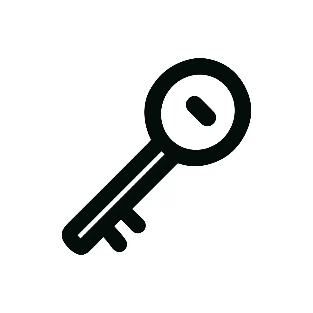 Simple Line Art Key Access Outline Icon