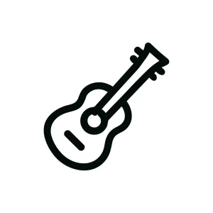 Simple Line Style Classic Guitar Musical Instrument Outline Icon