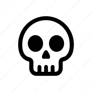 Simple Outline Black Skull Head Anatomy Icon