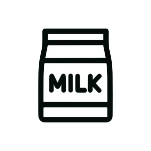 Simple Outline Milk Carton with Bold Text and Minimalist Design Icon