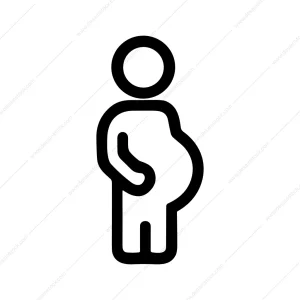 Outline Simple Pregnant Woman Figure Shape Icon