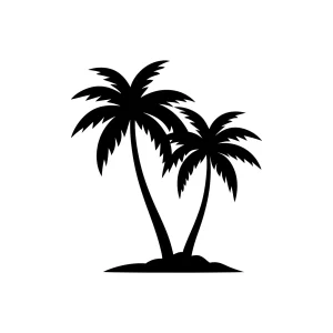 Simple Black Silhouette Palm Tree Tropical Icon