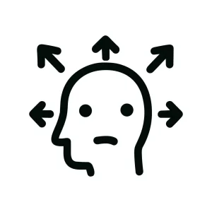 Line Art Confusion Mind Arrow Direction Decision Icon