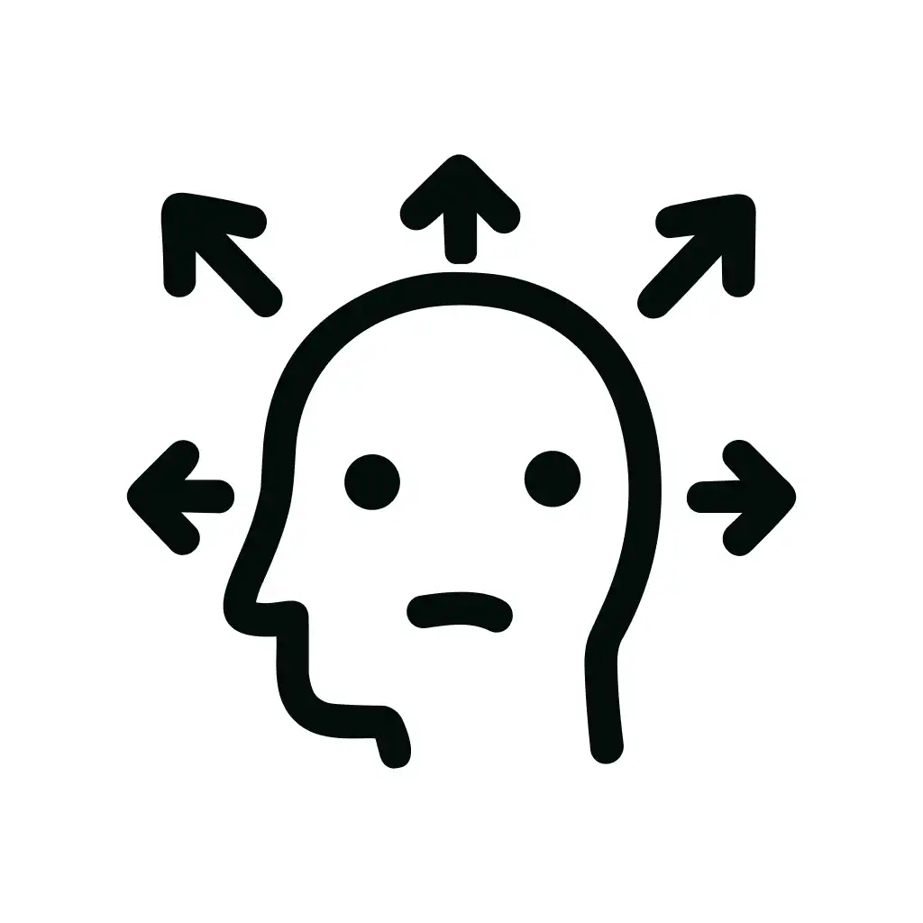 Line Art Confusion Mind Arrow Direction Decision Icon