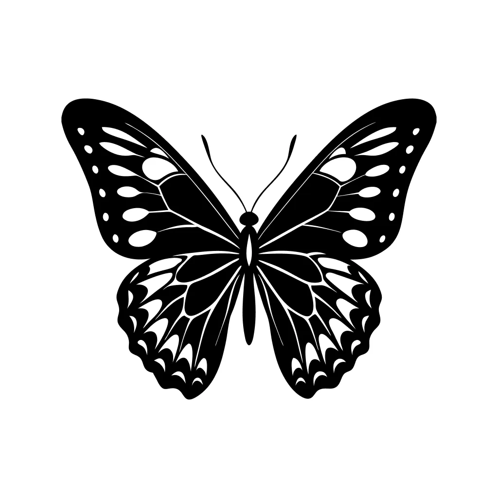 Detailed Lineart Butterfly Insect Nature Wildlife Winged Creature Illustration