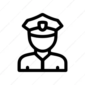 Minimalist Outline Policeman Uniform Officer Occupation Job Icon