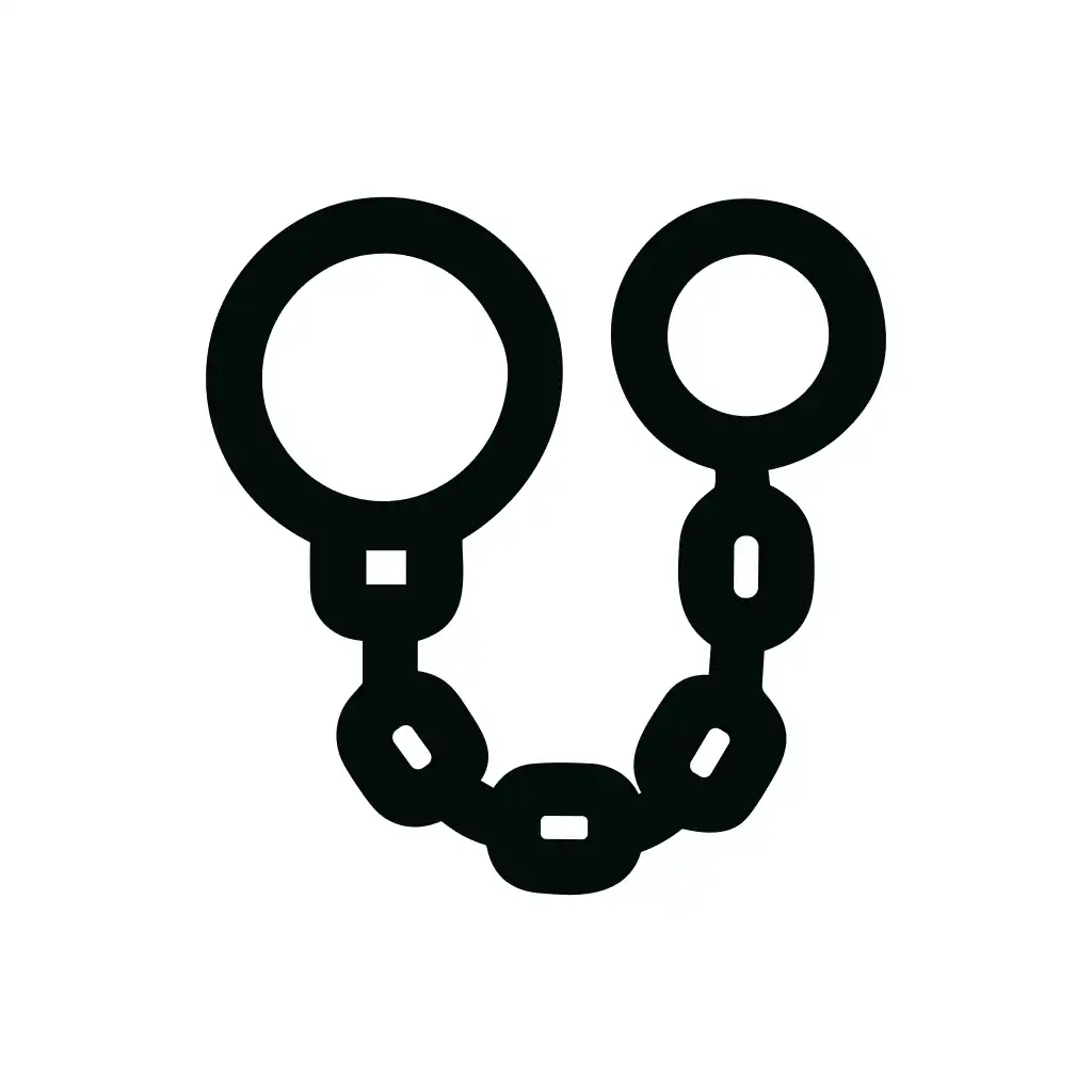 Lineart Simple Handcuffs Symbol Criminal Justice Outline Icon