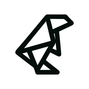 Geometric Outline Low Poly Dog Shape Icon