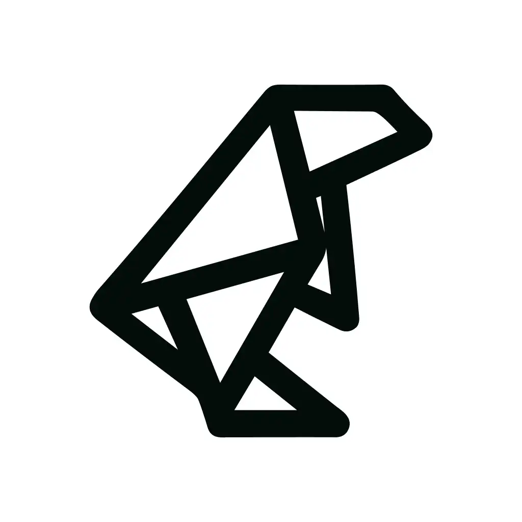Geometric Outline Low Poly Dog Shape Icon