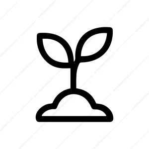 Simple Outline Sprout Seedling Growing Plant Icon