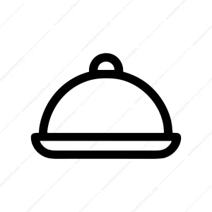 Outline Minimalist Food Cloche Serving Tray Dish Icon