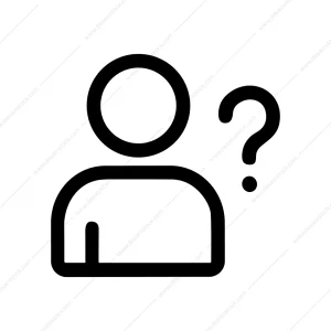 Minimalist Outline Person Question Mark Symbol Icon