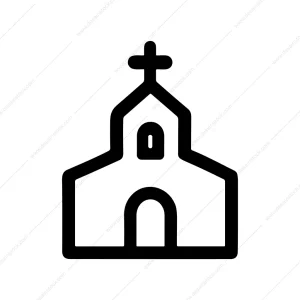 Simple Outline Church Building Architecture Structure Sign