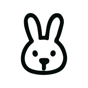 Simple Line Drawing Rabbit Head Graphic Element Minimalist Icon