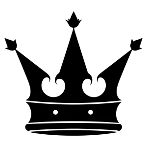 Simple Silhouette Crown Icon Isolated on White Background