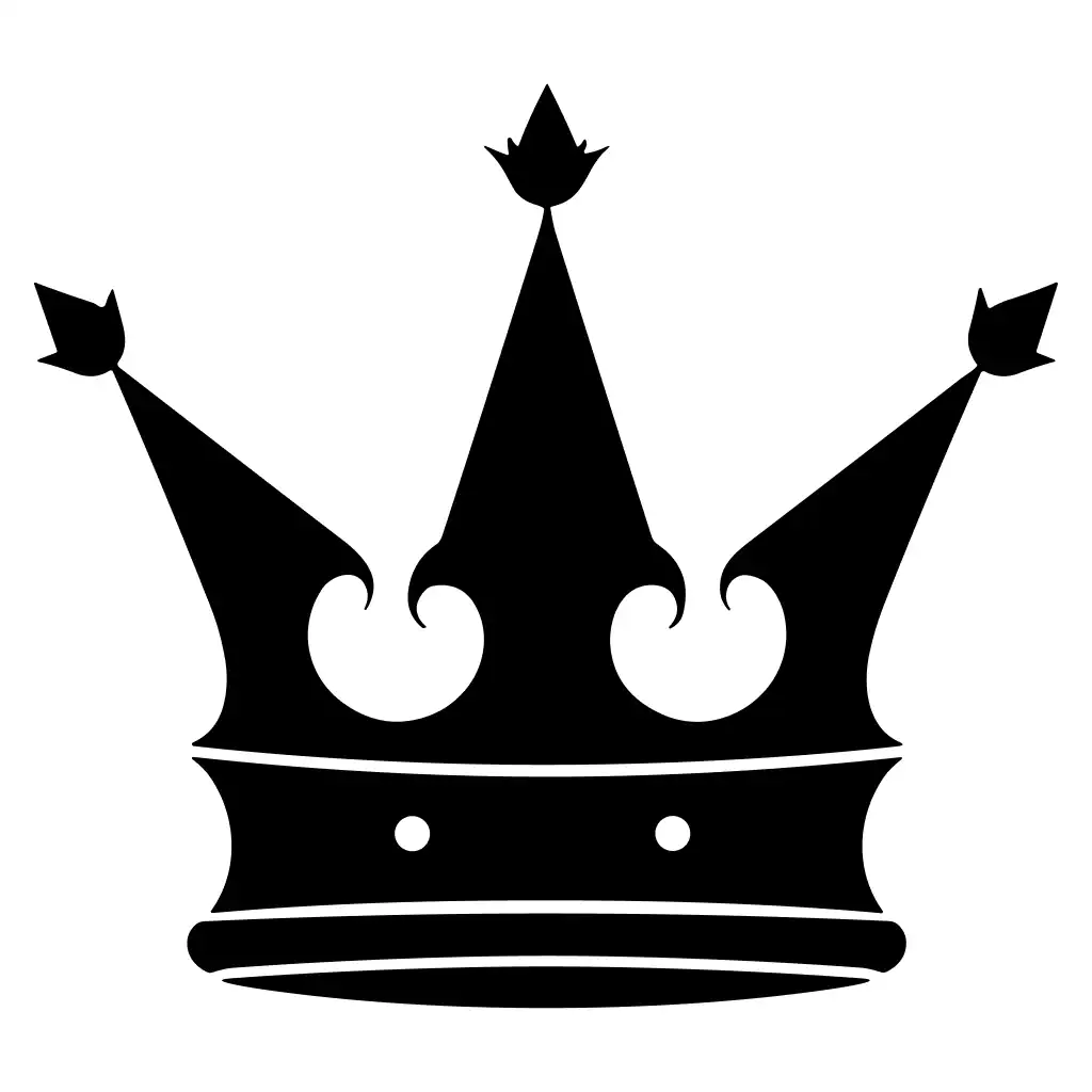Simple Silhouette Crown Icon Isolated on White Background
