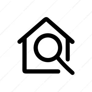 Simple Outline Search House Magnifier Find Icon