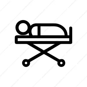 Line Style Patient On Stretcher Transportation Medical Icon