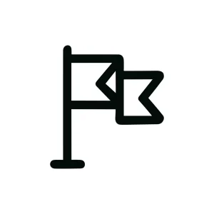 Minimalist Outline Waving Flag Pennant Shape Graphic Symbol Icon Element