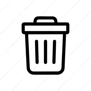 Simple Outline Trashcan Container Graphic Element Icon