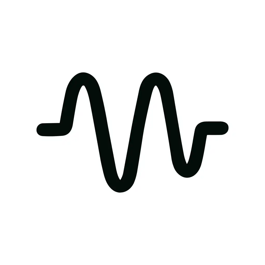 Simple Black Line Sound Wave Graphic Illustration