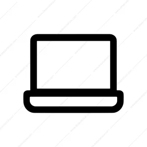 Minimalist Outline Laptop Display Electronic Device Line Icon