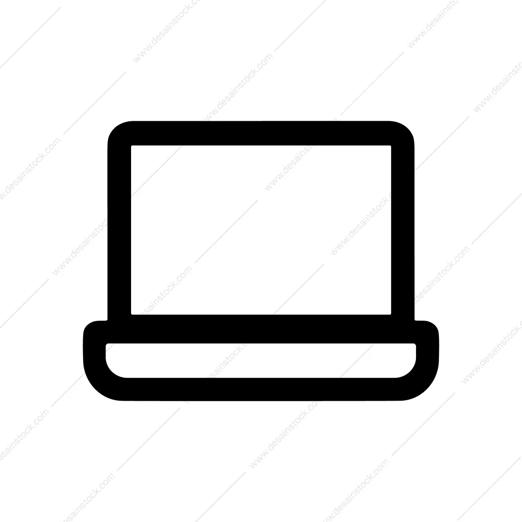 Minimalist Outline Laptop Display Electronic Device Line Icon