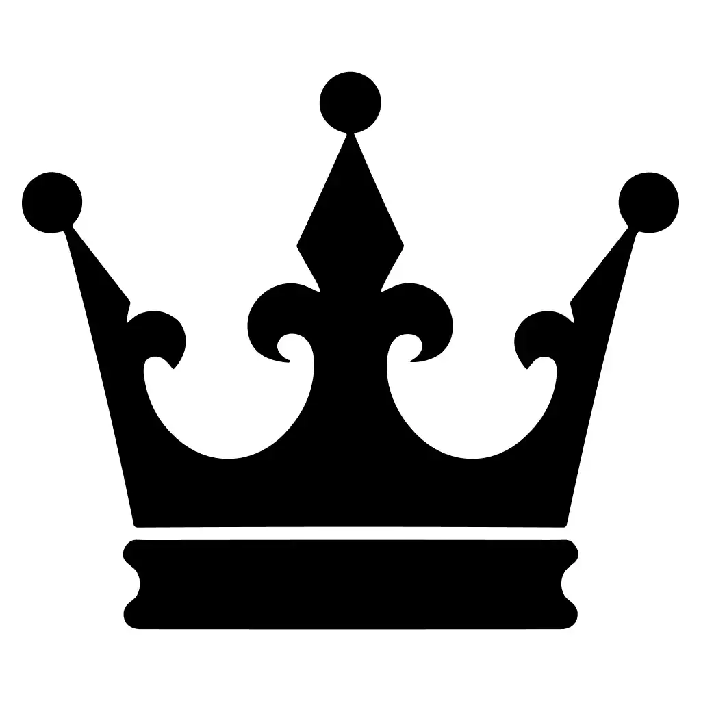 Elegant Silhouette Crown Royal Authority Symbol Illustration