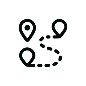 Minimalist Outline Destination Route Navigation Points Icon