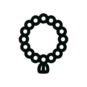 Minimalist Outline Round Beaded Necklace Fashion Accessory Icon