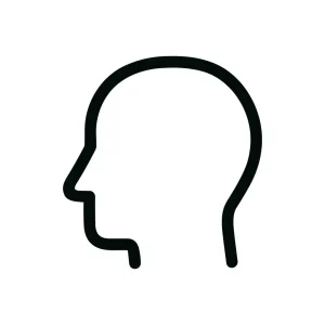 Simple Outline Human Head Profile Side Silhouette Icon