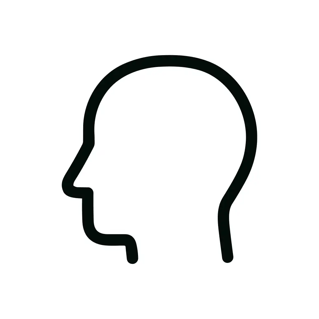Simple Outline Human Head Profile Side Silhouette Icon