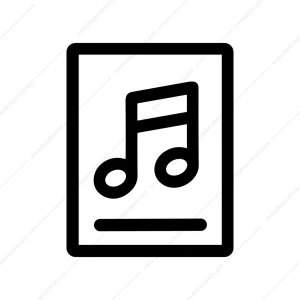 Simple Line Music Note on Frame Icon