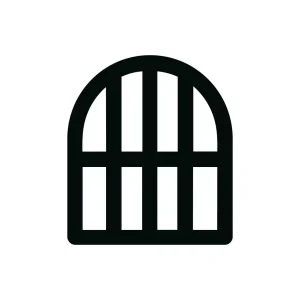 Simple Line Style Jail Cell Interior Structure Icon