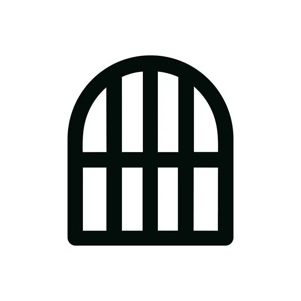 Simple Line Style Jail Cell Interior Structure Icon