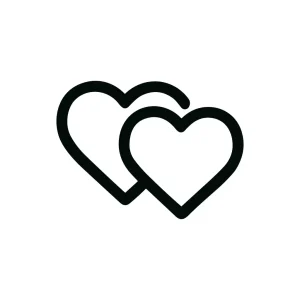 Simple Outline Intertwined Heart Shape Romance Symbol Icon Design