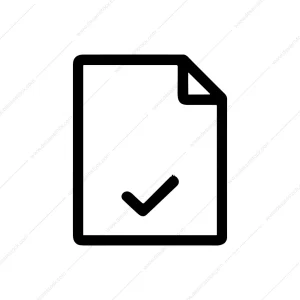 Simple Outline Paper Checkmark Symbol Shape Illustration