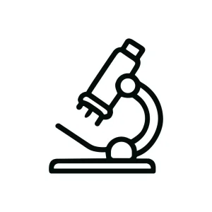 Simple Outline Black Microscope for Scientific Research Equipment Icon