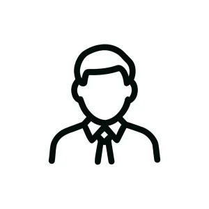 Minimalist Line Art Businessman Profile Icon with Tie and Collar