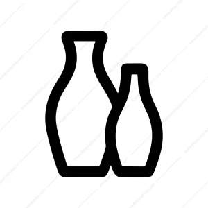 Simple Outline Twin Vase Minimalist Home Decoration Icon